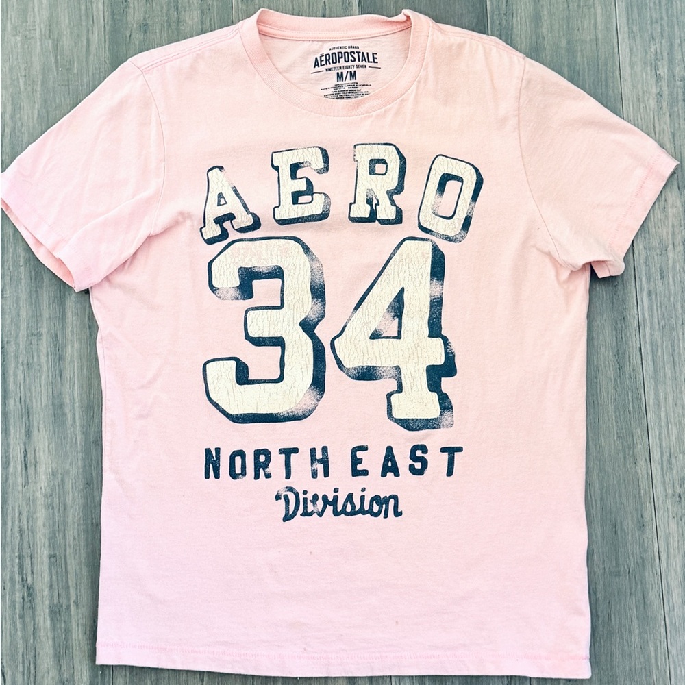 Aeropostale Pink Graphic T-Shirt for Men size M | Medium